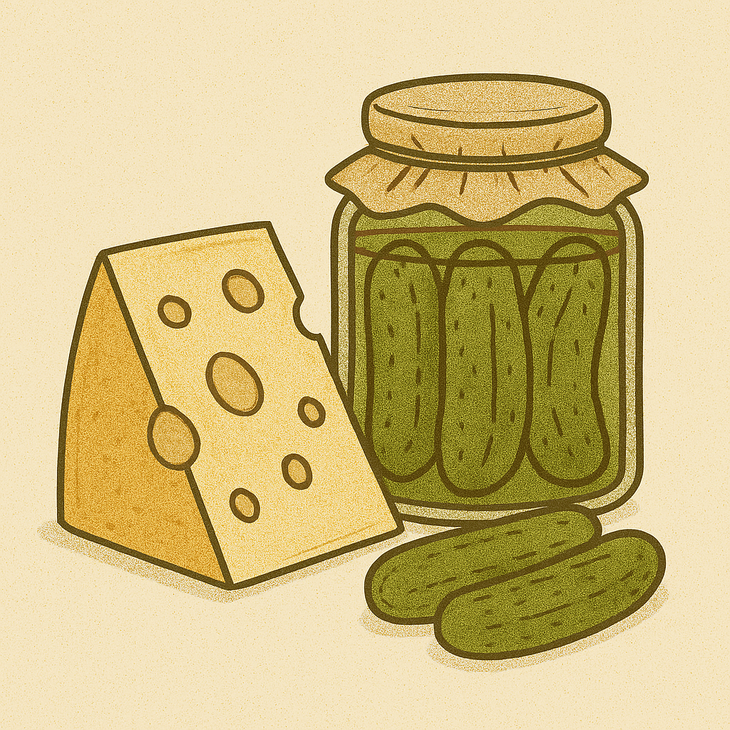 Cheese and pickles section